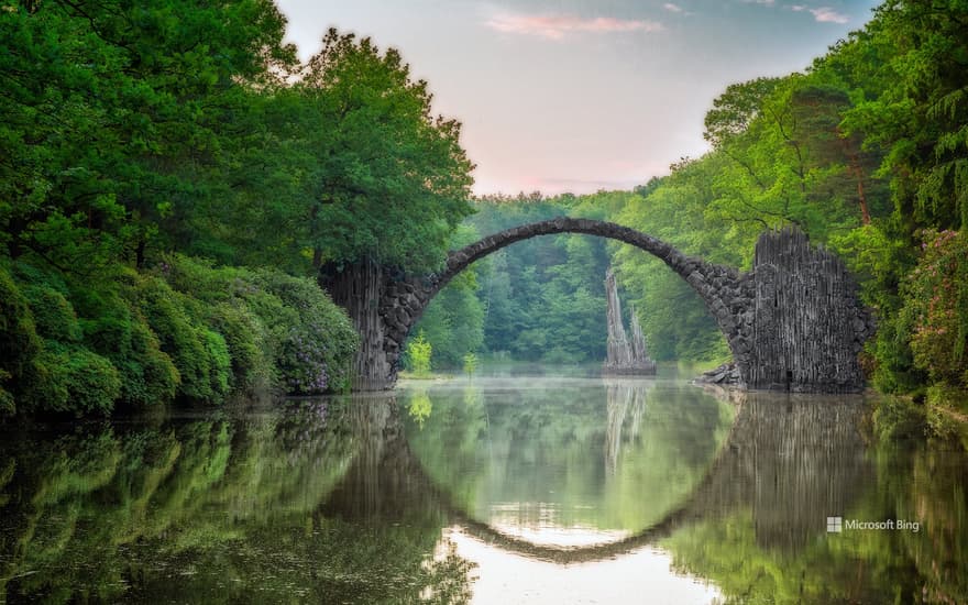 Rakotz Bridge in Kromlau, district of Görlitz, Saxony