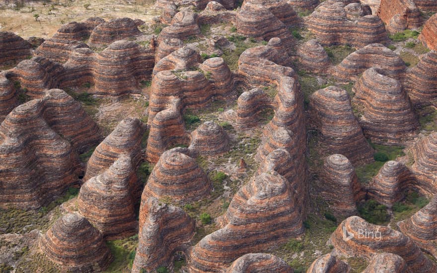 Beehive domes in the Bungle Bungle Range in the Purnululu World Heritage Listed National Park