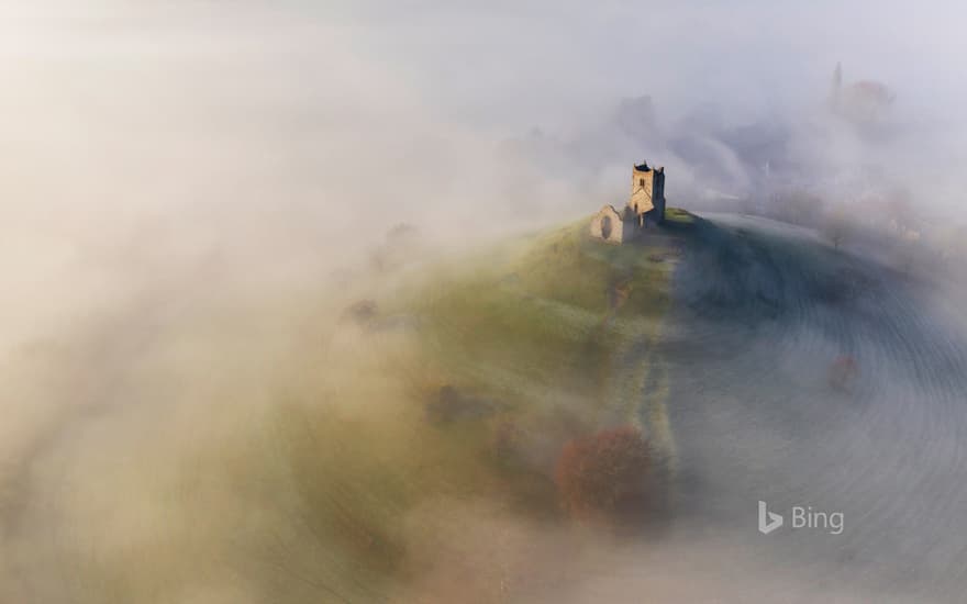 St Michael's Church on Burrow Mump, Burrowbridge, Somerset