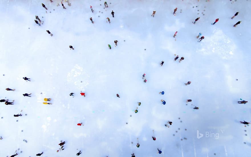 An outdoor curling tournament in Naseby, New Zealand