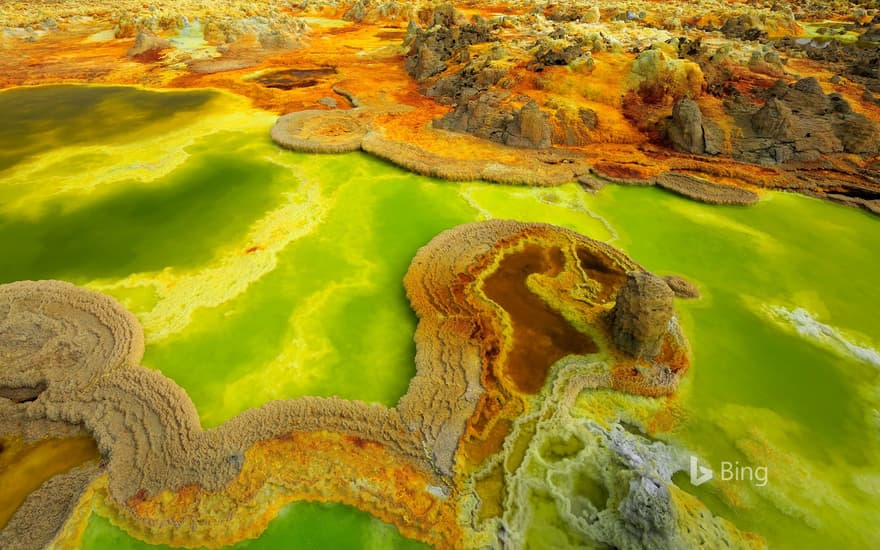 Hot springs in Dallol, Ethiopia