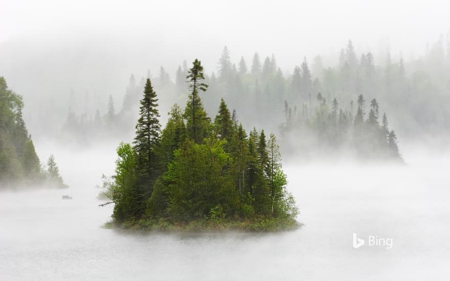 Island in Fenton Lake, Lake Superior Provincial Park, Ontario, Canada