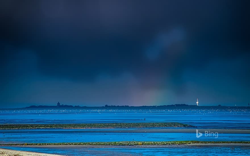 Neuwerk Island seen from Cuxhaven, Lower Saxony, Germany