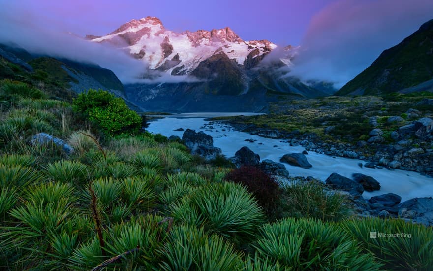 Mount Sefton in Aoraki/Mount Cook National Park, South Island, New Zealand