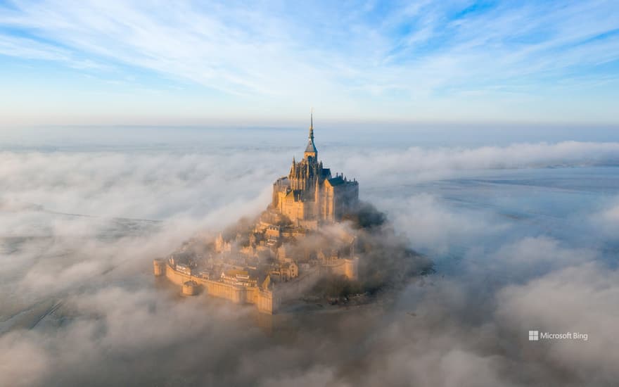 Abbey and bay of Mont Saint-Michel, Normandy