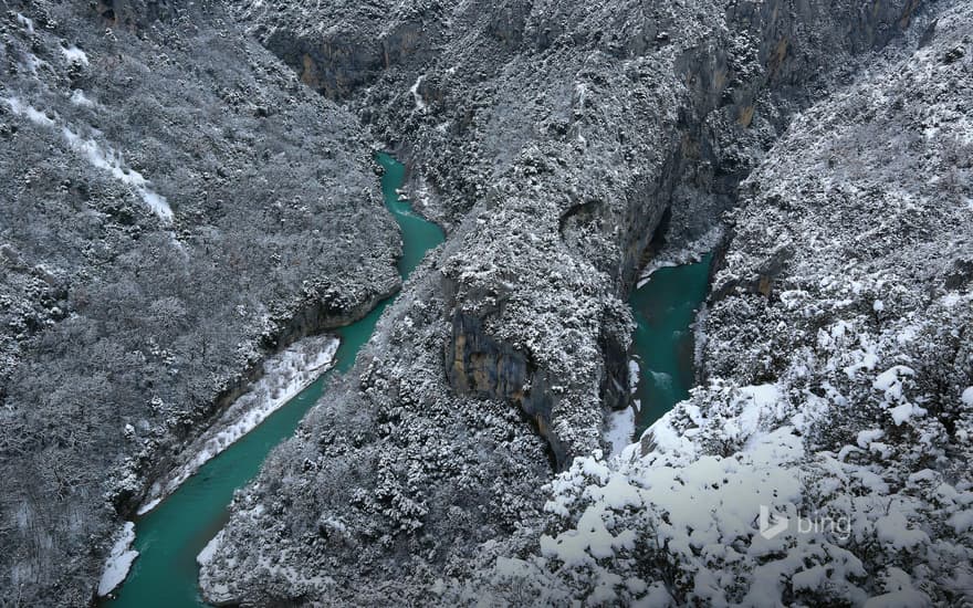 Verdon Natural Regional Park in winter, France