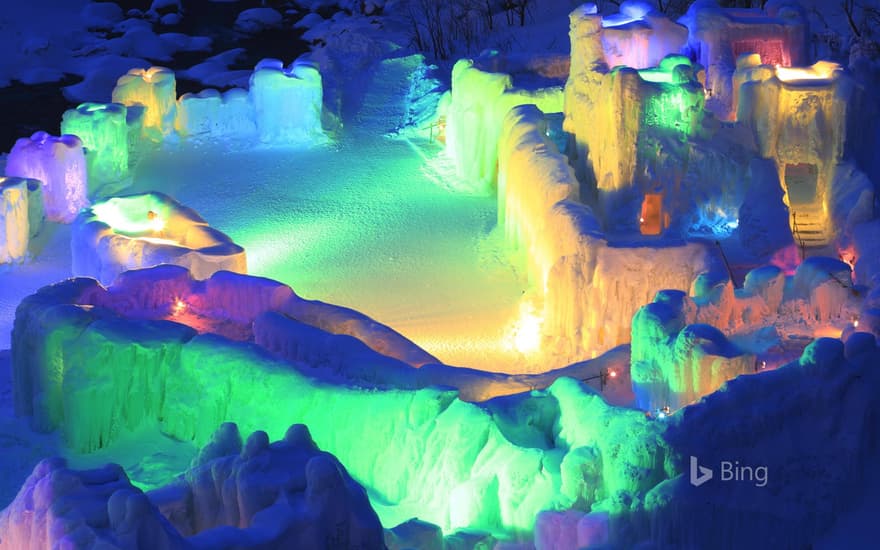 "Sounkyo Ice Falls Festival", Kamikawa-cho, Hokkaido